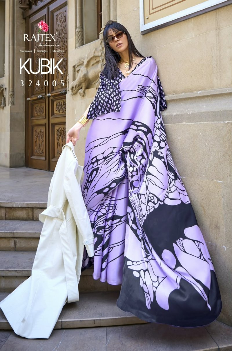 Kubik Nx By Rajtex Satin Crepe Printed Fancy Saree 